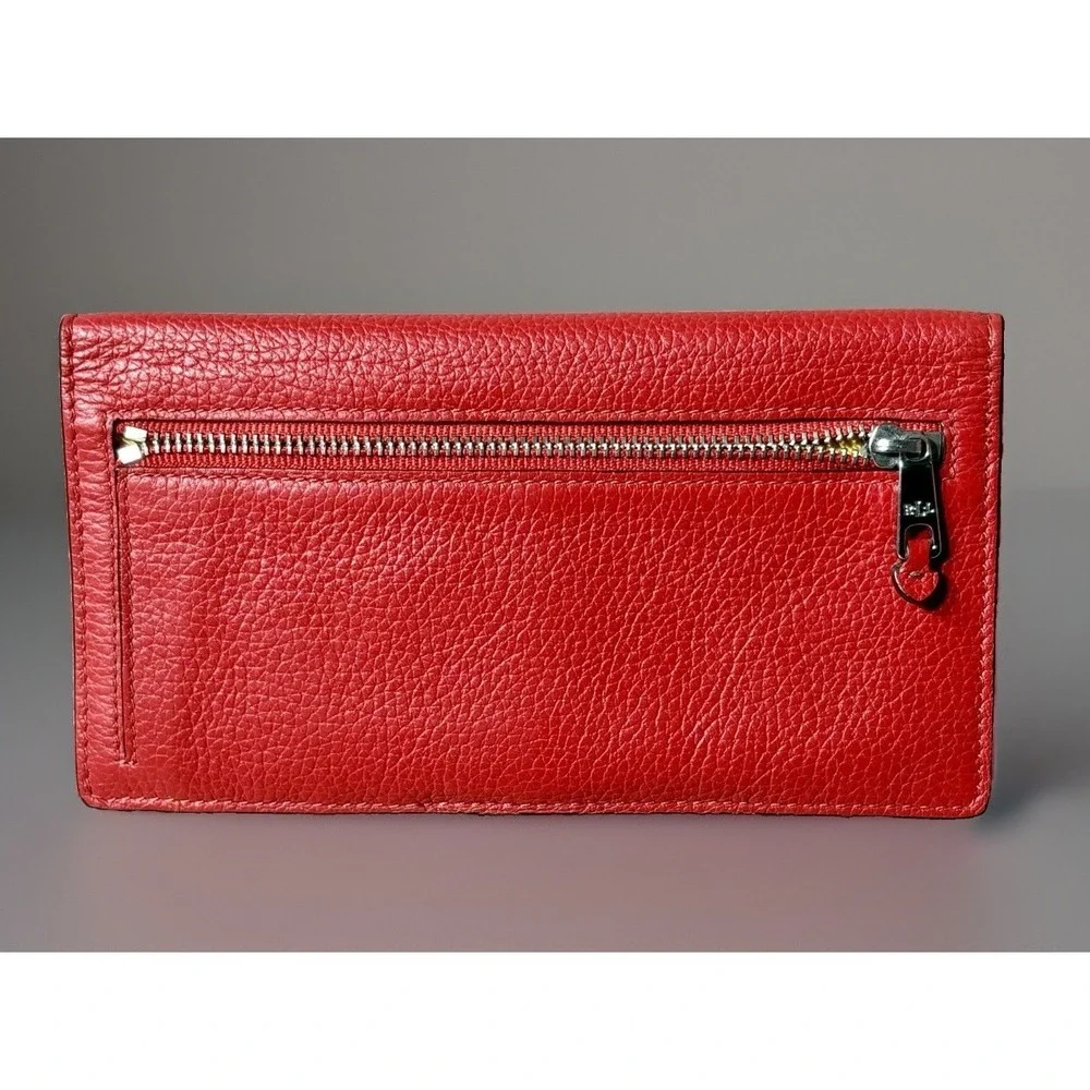 Lauren Ralph Lauren Leather Leighton Collection Wallet. Red/Yellow.